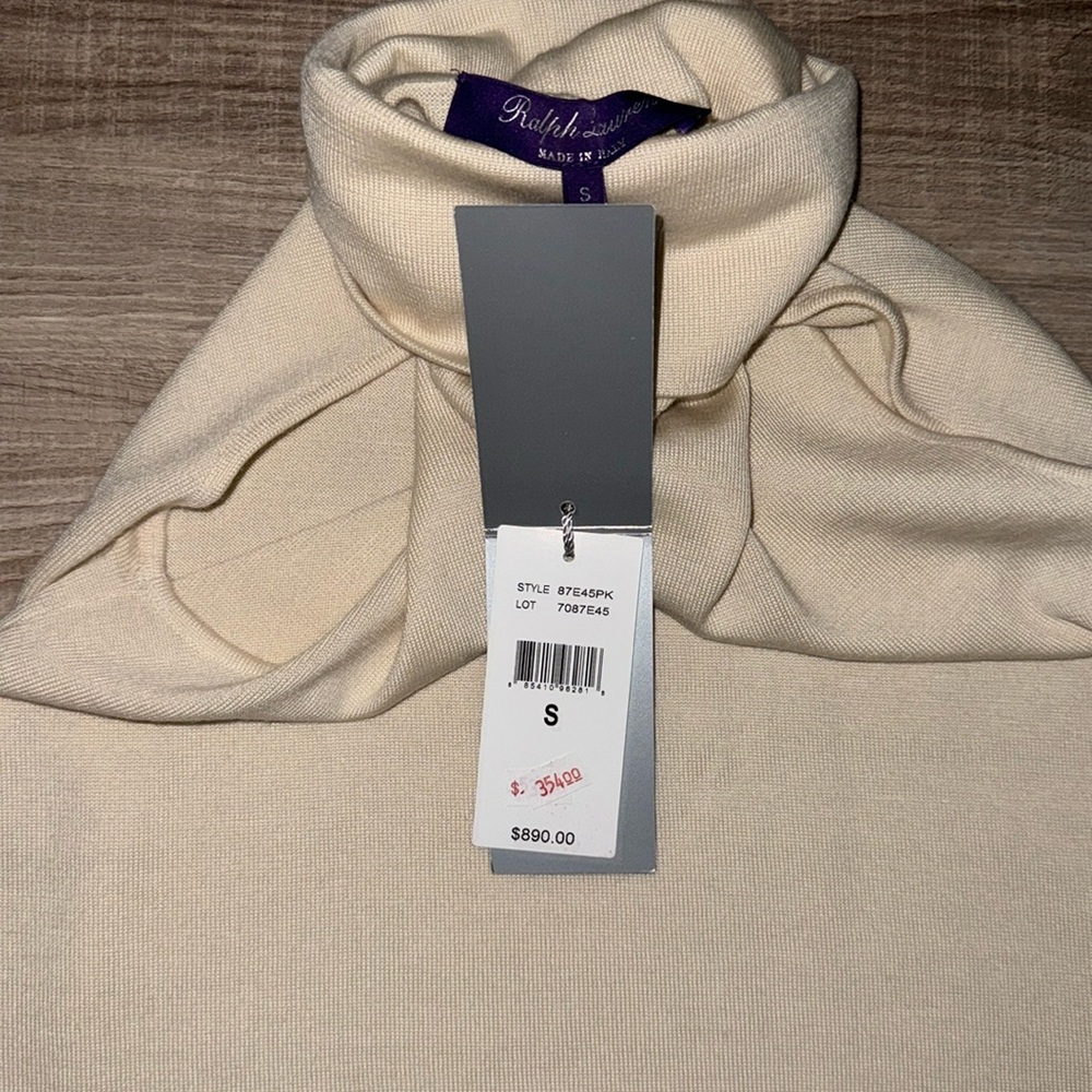 NWT RALPH LAUREN PURPLE LABEL CASHMERE TOP BLOUSE SMALL - Picture 5 of 5